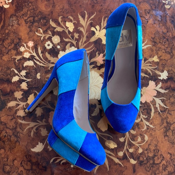DV by Dolce Vita Shoes - DOLCE VITA DV brand new, never worn cobalt & teal platform pumps sz6 6.5 DISCO!